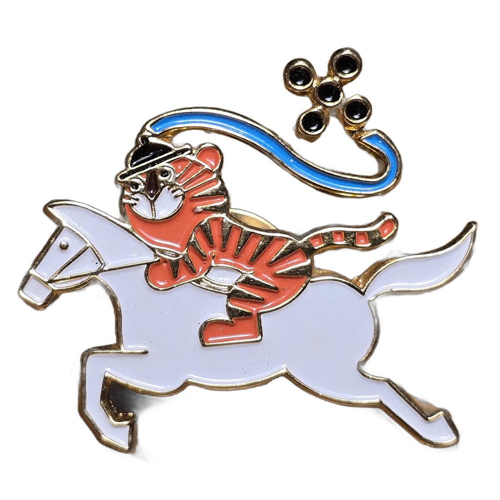 Vintage Hodori Tiger Mascot Seoul 1988 Summer Olympics Lapel Vest Hat Pin D32